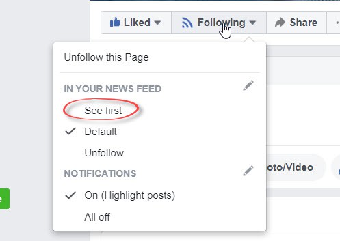 Choose the priority for Pages in your Facebook Newsfeed