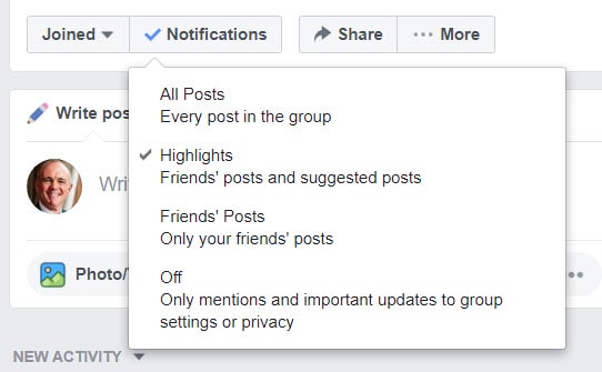 Facebook Groups Highlights or All Posts