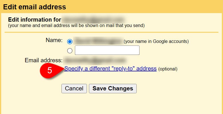 Different Reply-to email address